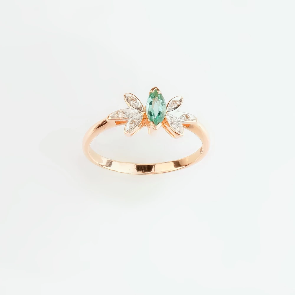 Кольцо с ситаллом из красного золота 585 пробы