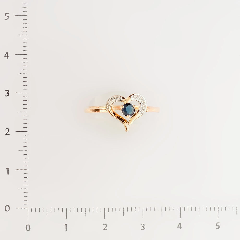 Кольцо с сапфиром из красного золота 585 пробы