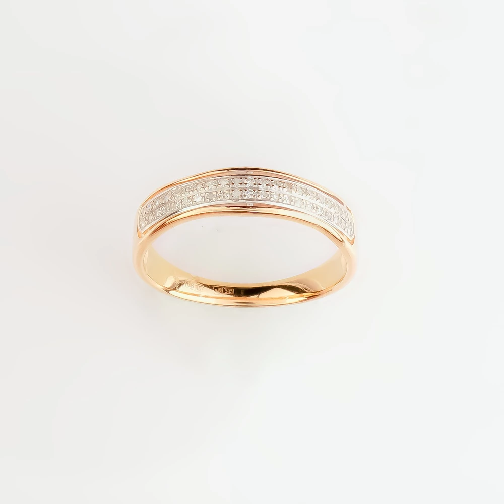 Кольцо с бриллиантом из красного золота 585 пробы