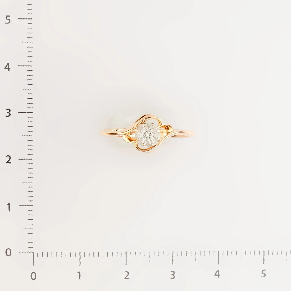 Кольцо с бриллиантом из красного золота 585 пробы