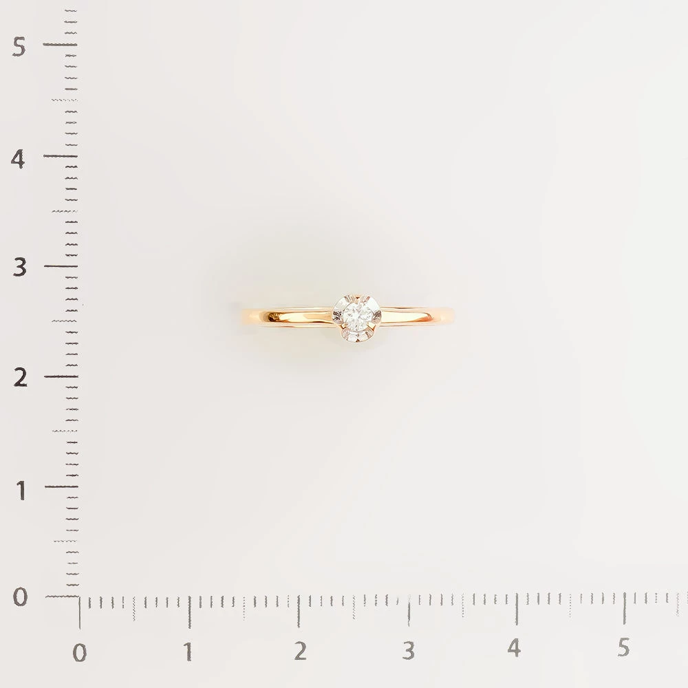 Кольцо с бриллиантом из красного золота 585 пробы