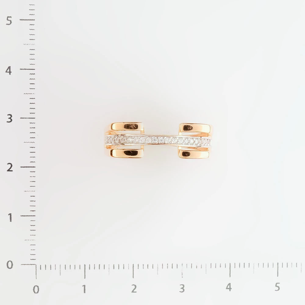 Кольцо с фианитом из красного золота 585 пробы