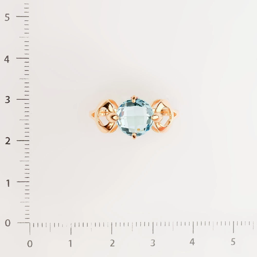 Кольцо с топазом из красного золота 585 пробы