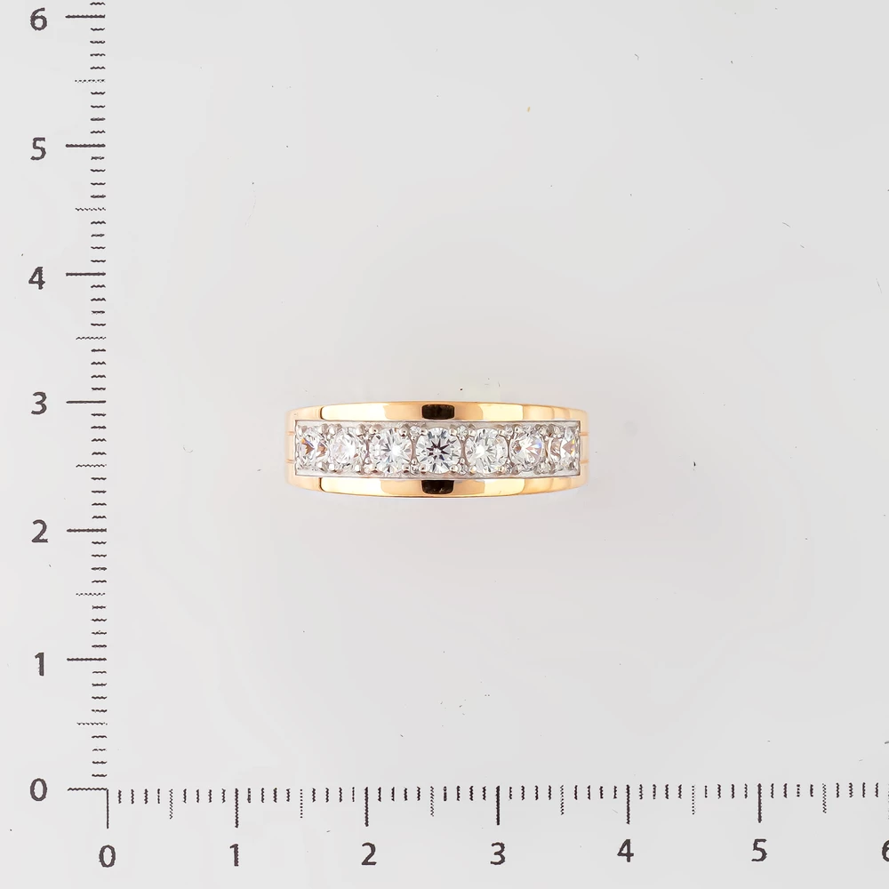 Кольцо с фианитом из красного золота 585 пробы