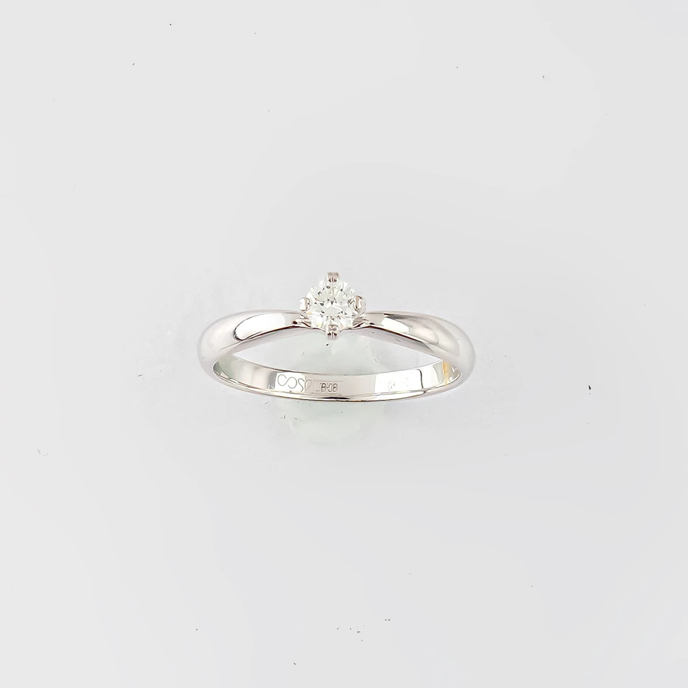 Кольцо с бриллиантом из белого золота 585 пробы