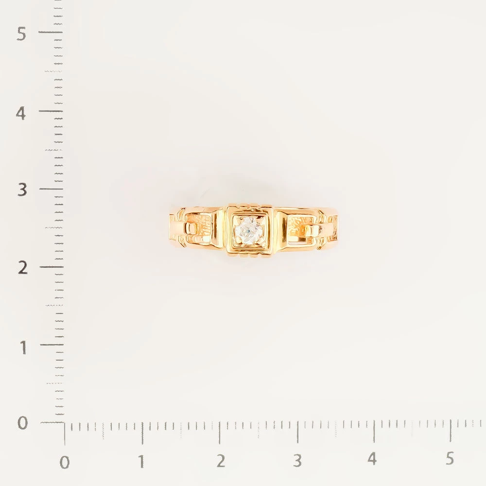 Кольцо с фианитом из красного золота 585 пробы