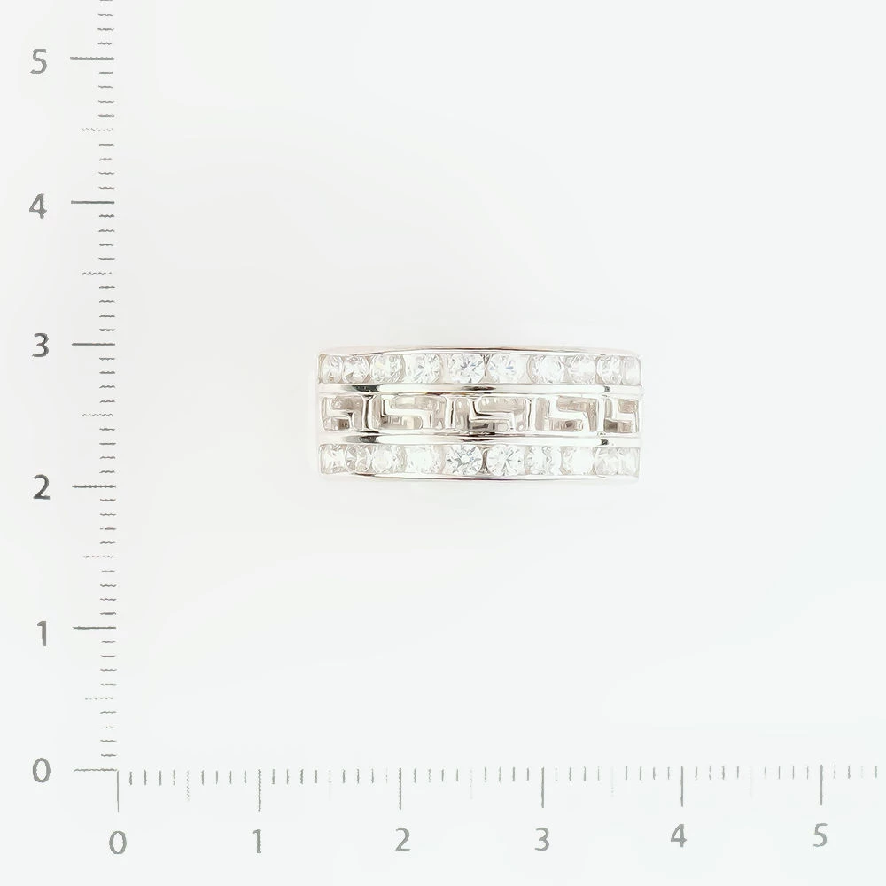 Кольцо с фианитом из белого золота 585 пробы