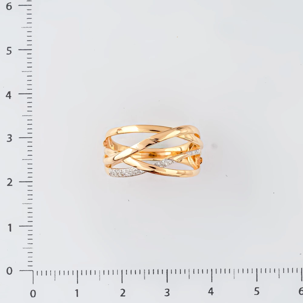 Кольцо с бриллиантом из красного золота 585 пробы