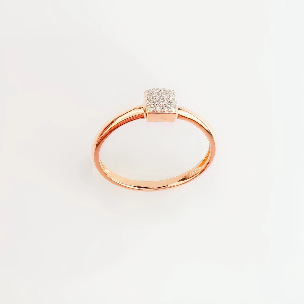 Кольцо с бриллиантом из красного золота 585 пробы