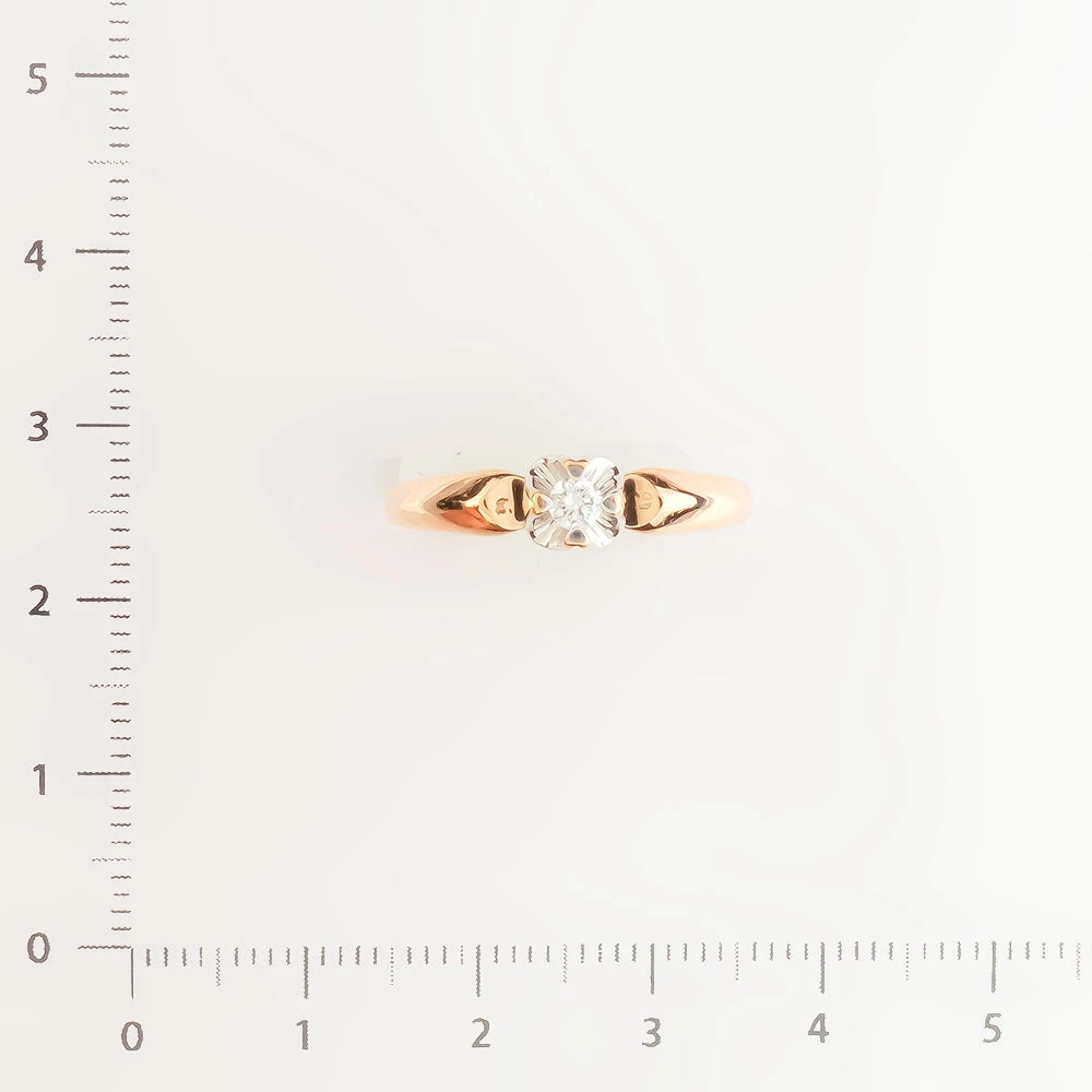 Кольцо с бриллиантом из красного золота 585 пробы