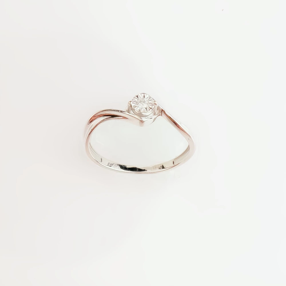 Кольцо с бриллиантом из белого золота 585 пробы