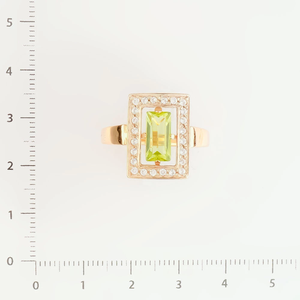 Кольцо с хризолитом из красного золота 585 пробы