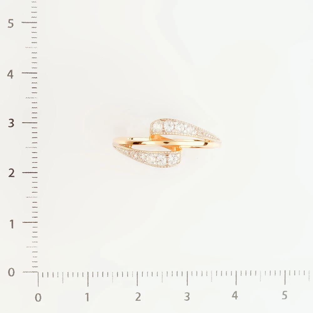 Кольцо с фианитом из красного золота 585 пробы