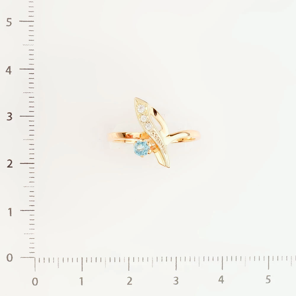 Кольцо с топазом из красного золота 585 пробы