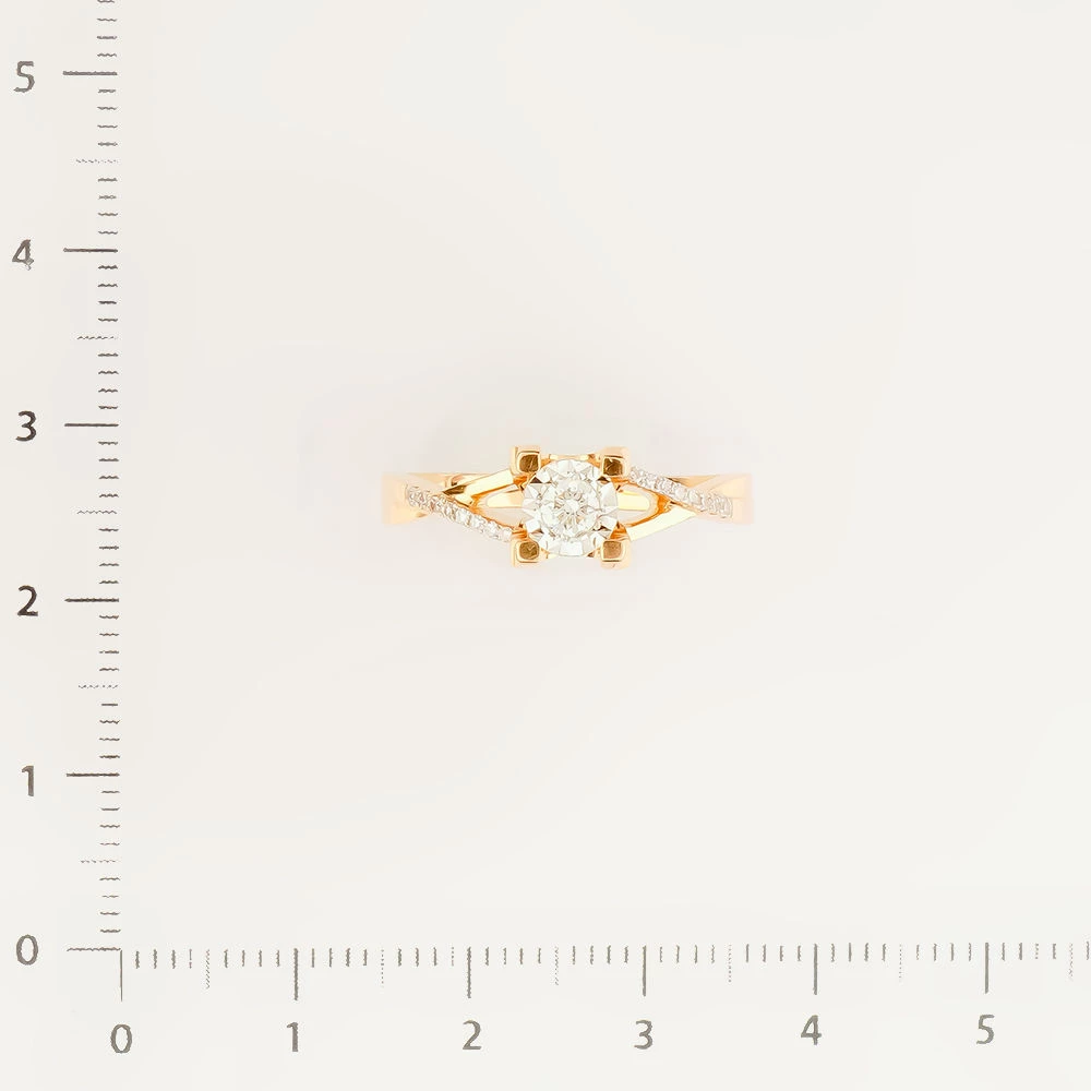 Кольцо с бриллиантом из красного золота 585 пробы