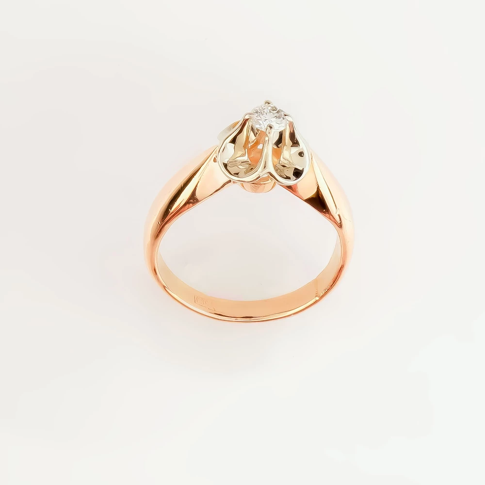 Кольцо с бриллиантом из красного золота 583 пробы