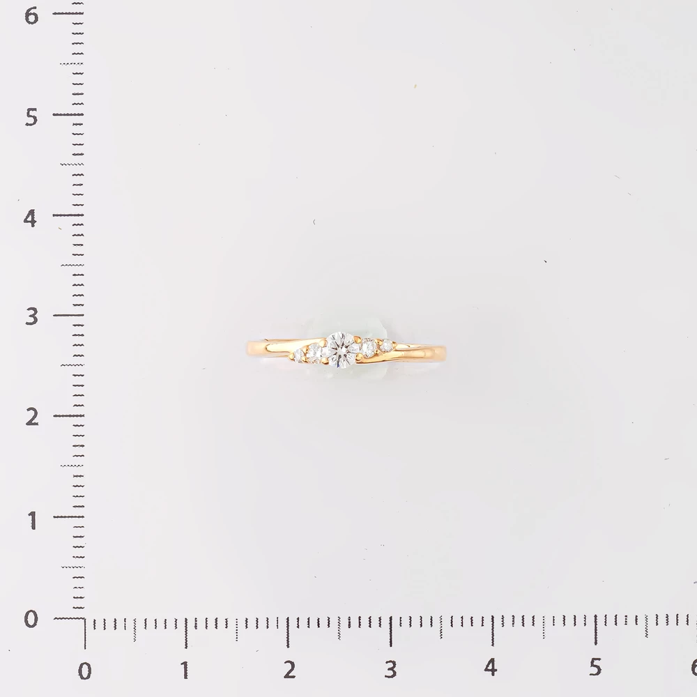 Кольцо с бриллиантом из красного золота 585 пробы