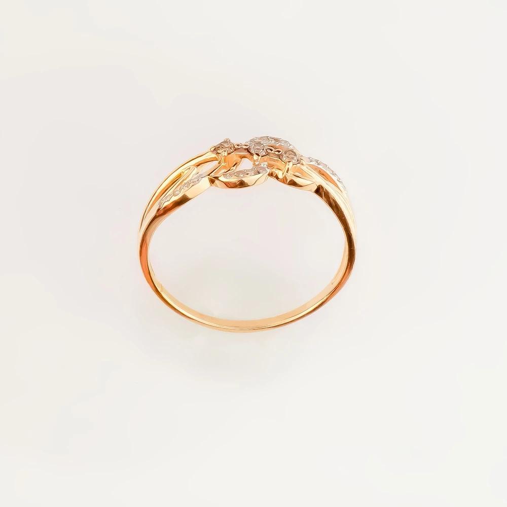 Кольцо с бриллиантом из красного золота 585 пробы