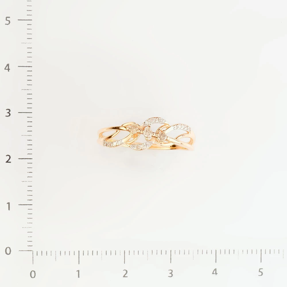 Кольцо с бриллиантом из красного золота 585 пробы