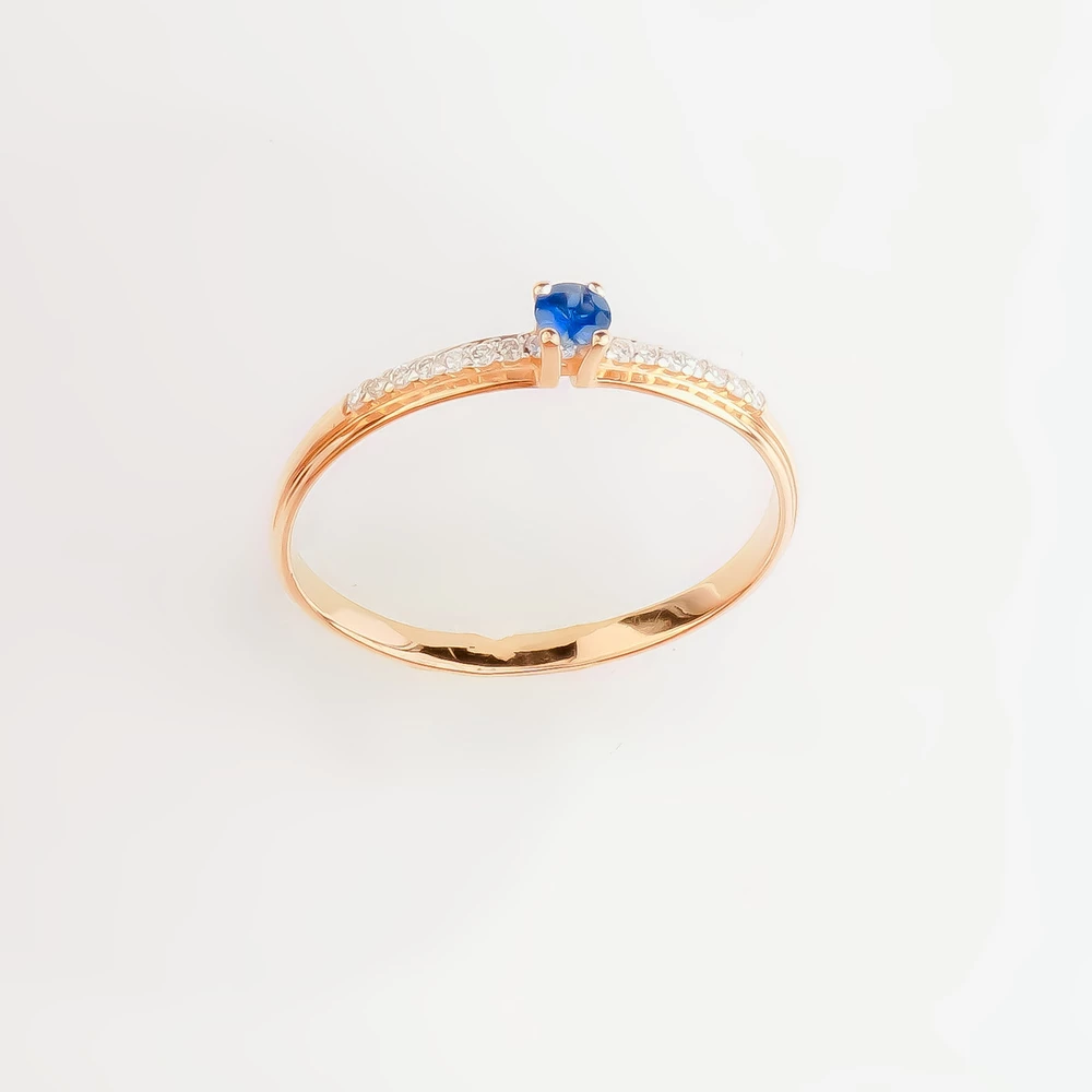 Кольцо с сапфиром из красного золота 585 пробы