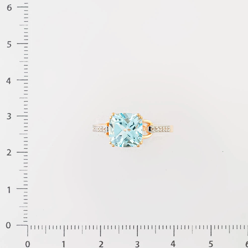 Кольцо с топазом из красного золота 585 пробы