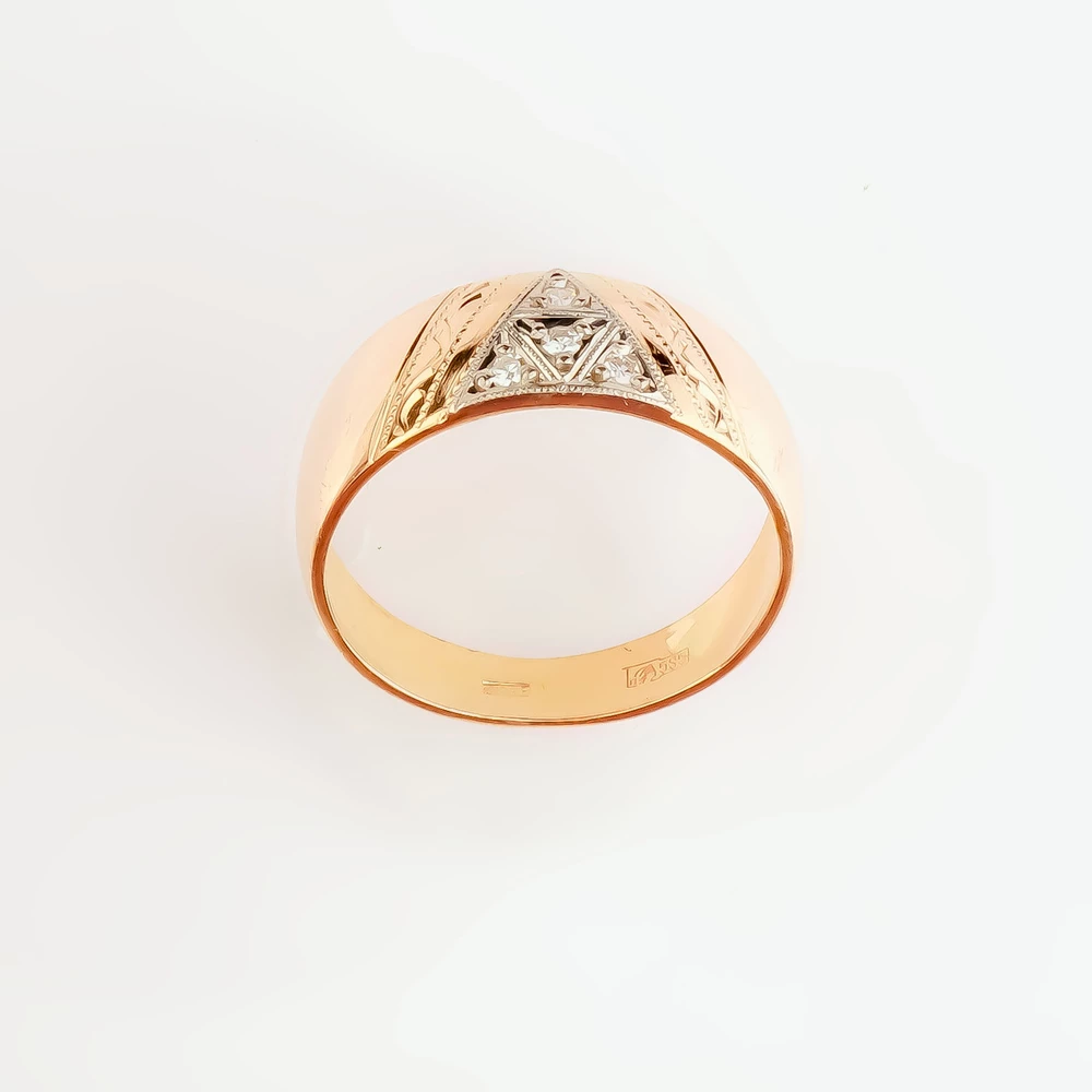 Кольцо с бриллиантом из красного золота 585 пробы