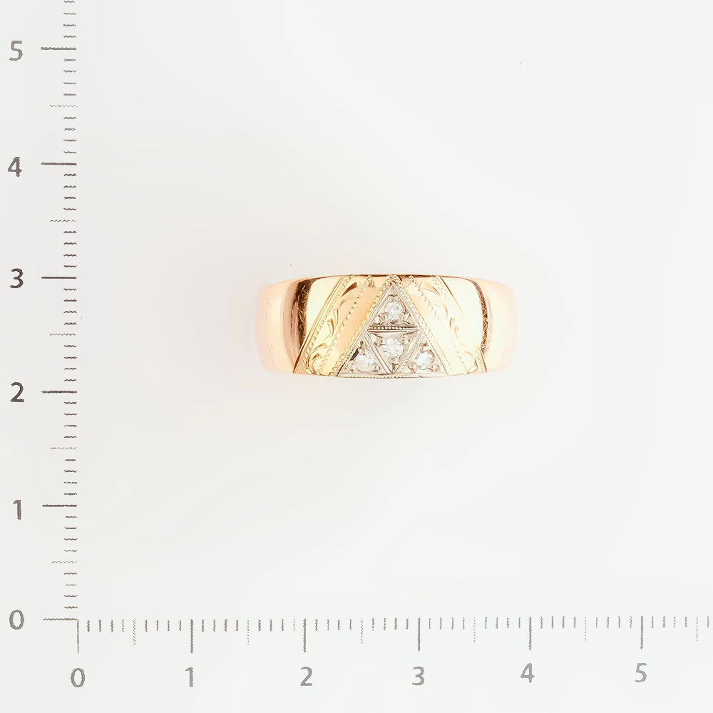 Кольцо с бриллиантом из красного золота 585 пробы