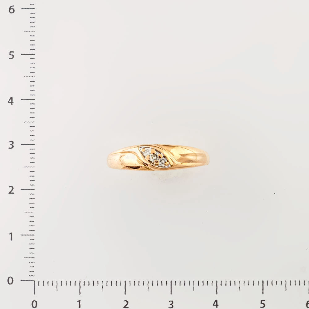 Кольцо с бриллиантом из красного золота 585 пробы