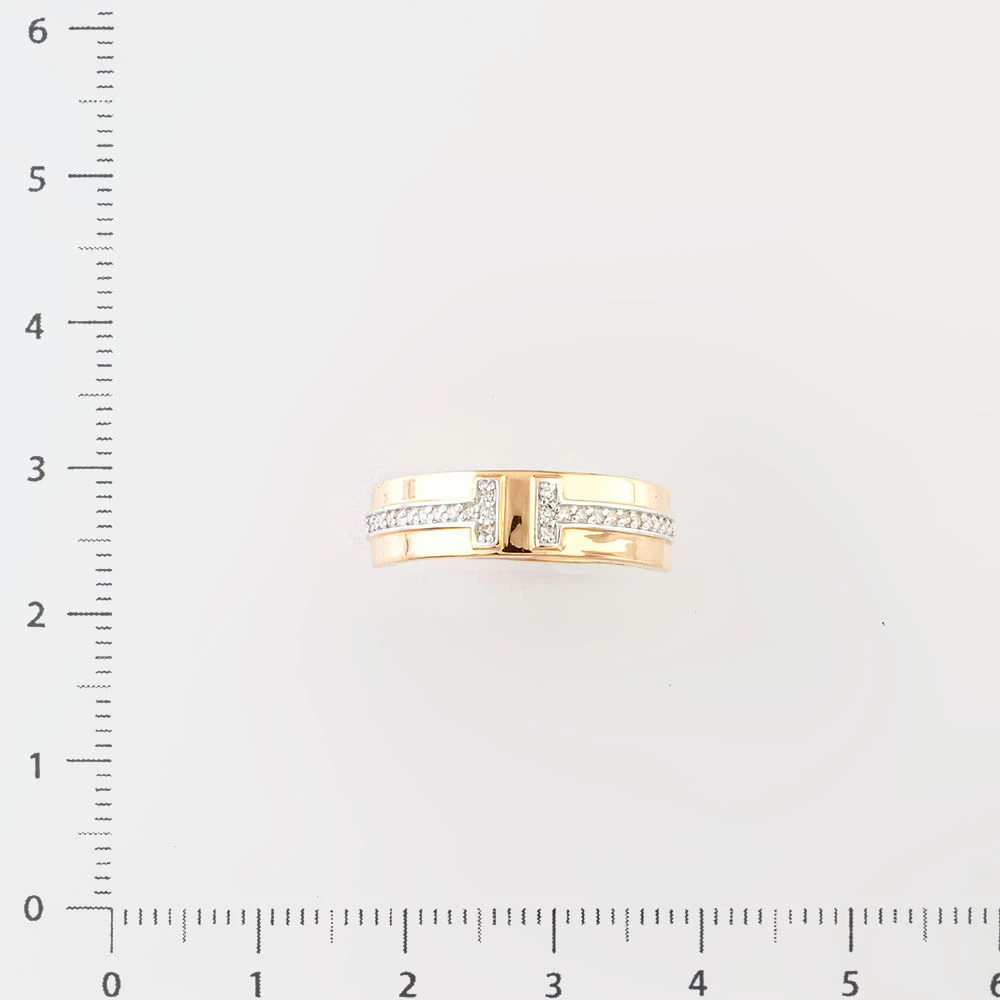 Кольцо с бриллиантом из красного золота 585 пробы