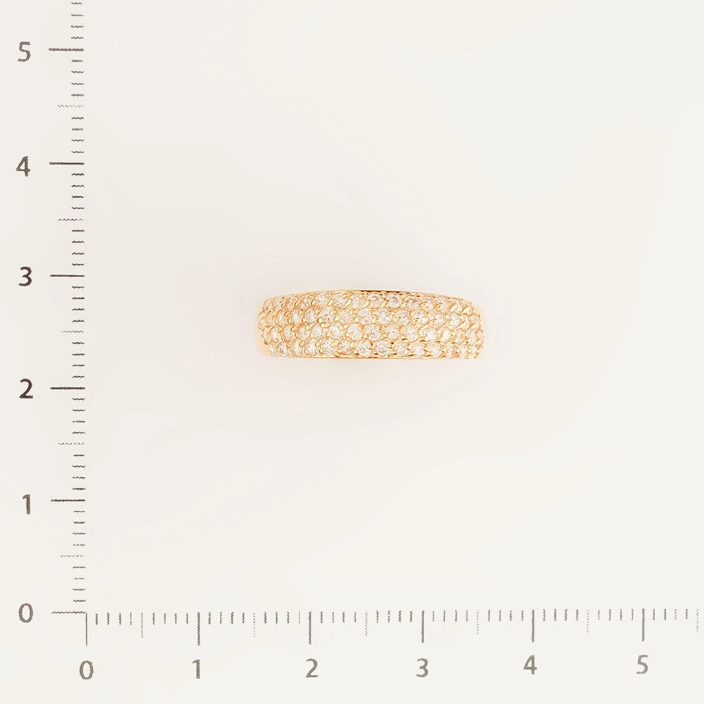 Кольцо с фианитом из красного золота 585 пробы