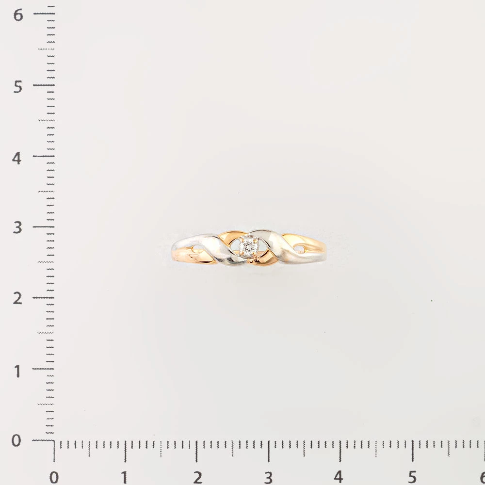 Кольцо с бриллиантом из красного золота 585 пробы