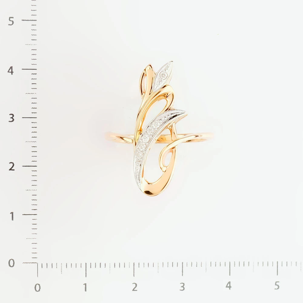 Кольцо с бриллиантом из красного золота 585 пробы