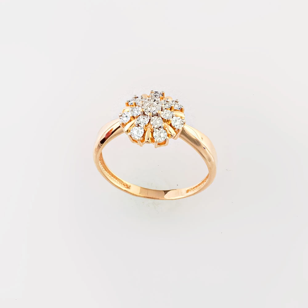 Кольцо с бриллиантом из красного золота 585 пробы