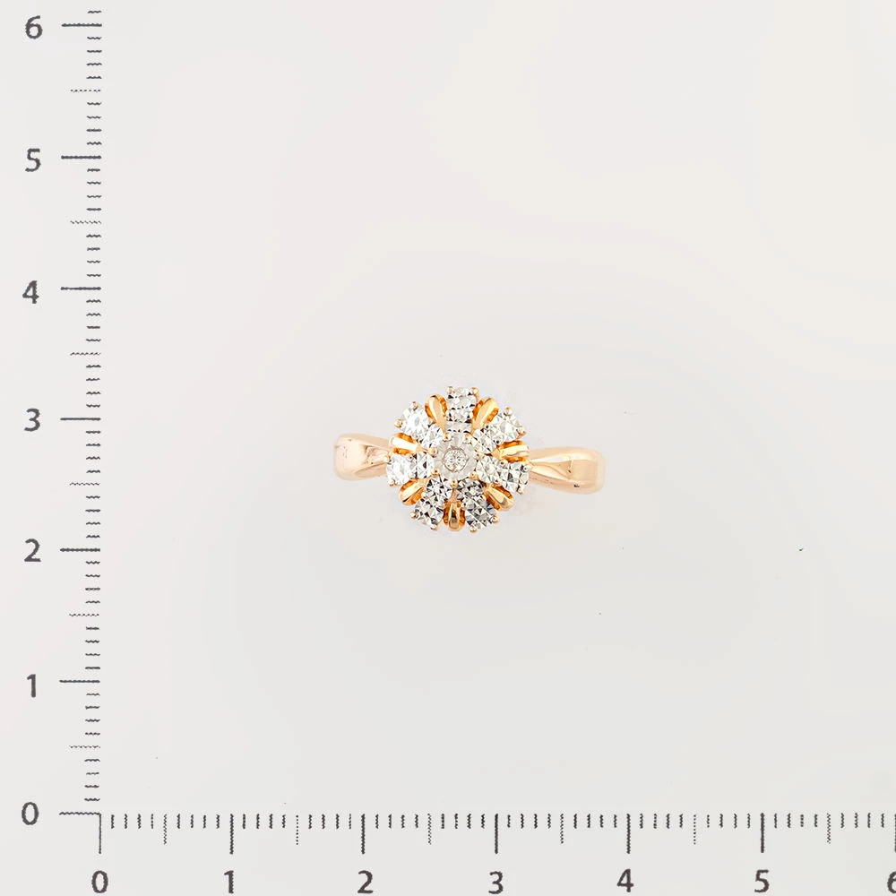 Кольцо с бриллиантом из красного золота 585 пробы