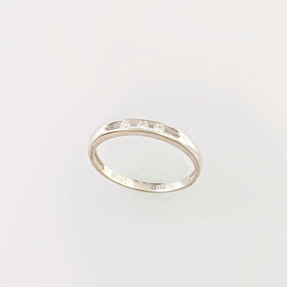 Кольцо с бриллиантом из белого золота 585 пробы