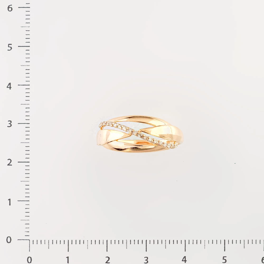 Кольцо с бриллиантом из красного золота 585 пробы