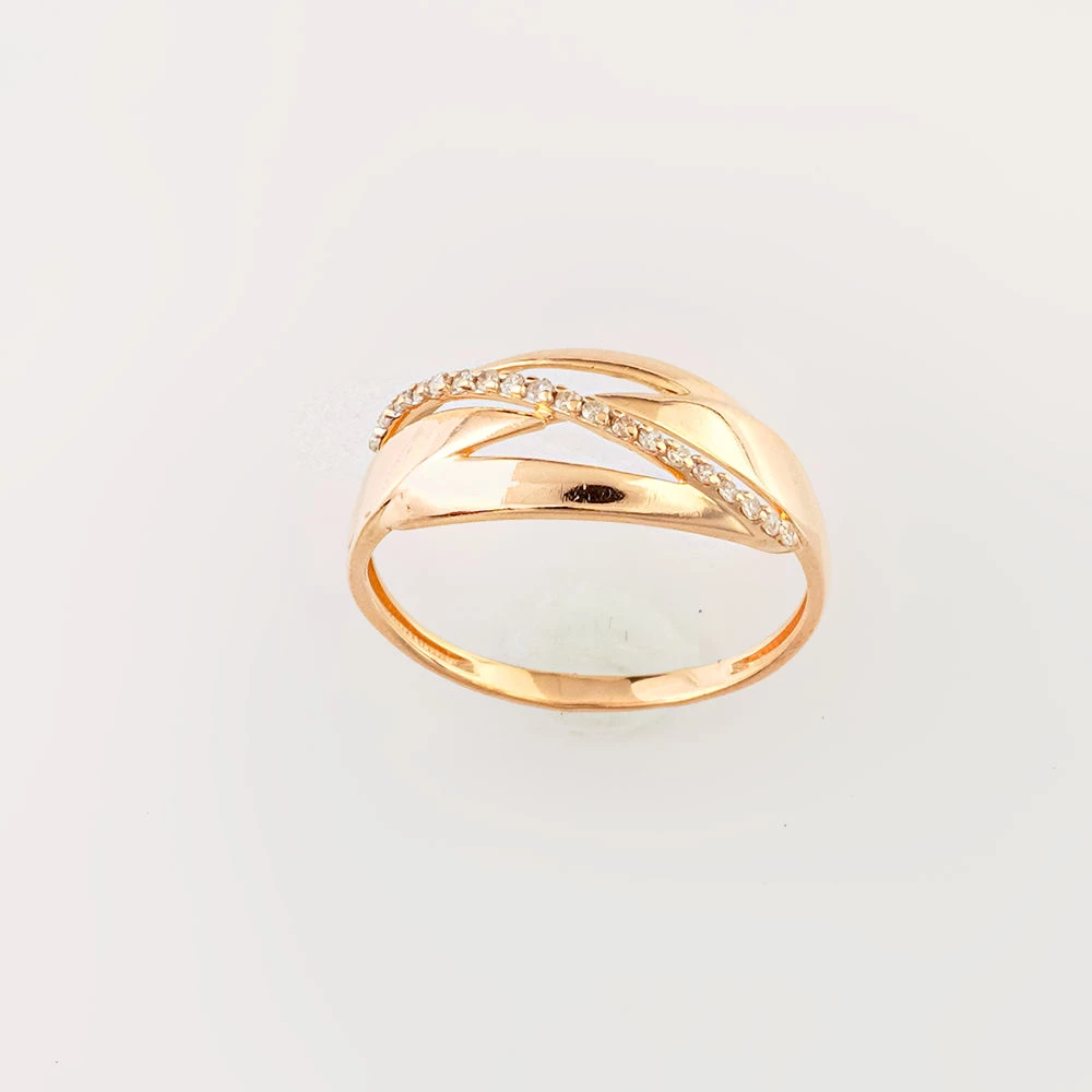 Кольцо с бриллиантом из красного золота 585 пробы