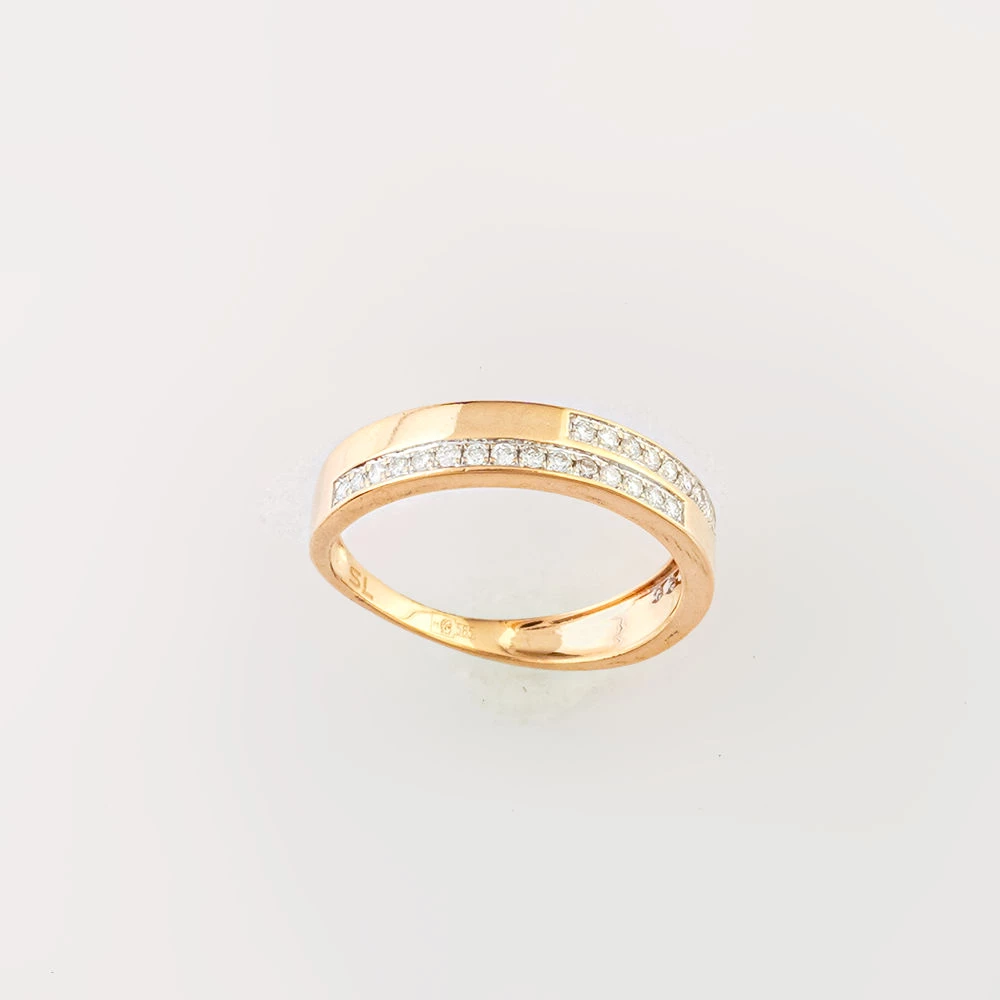 Кольцо с бриллиантом из красного золота 585 пробы