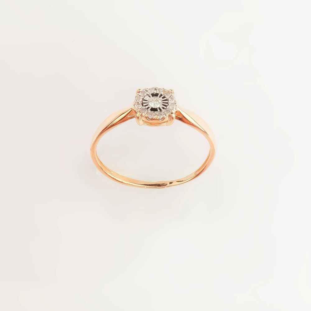 Кольцо с бриллиантом из красного золота 585 пробы