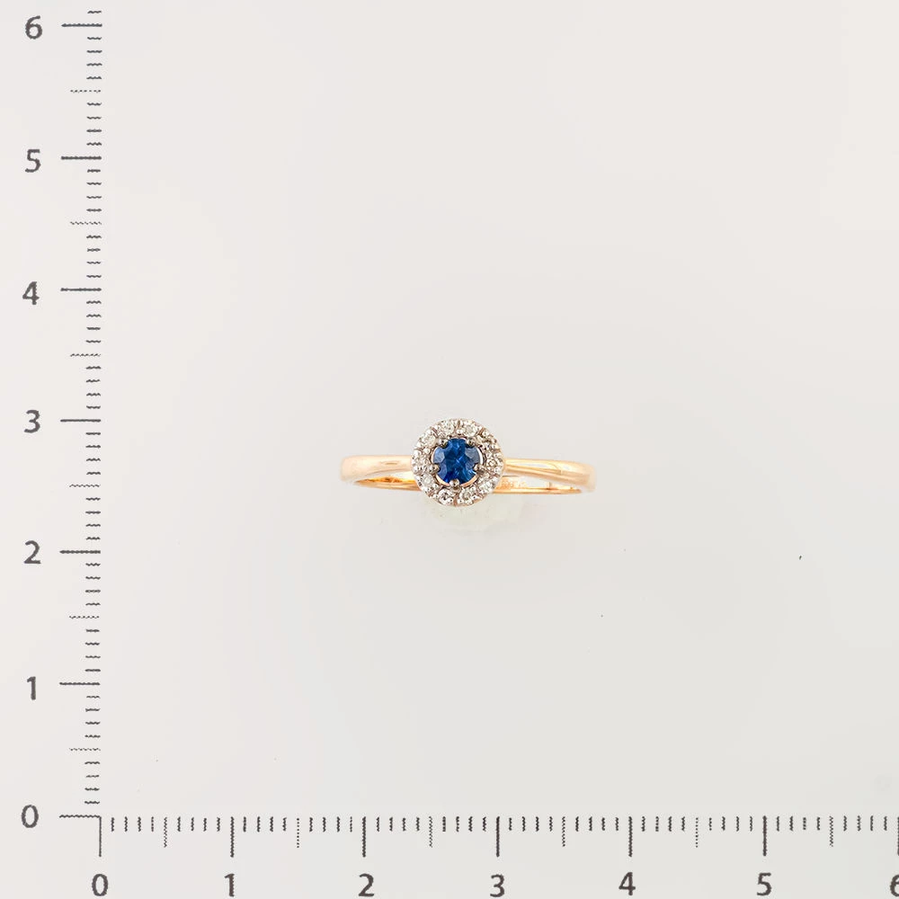 Кольцо с сапфиром из красного золота 585 пробы