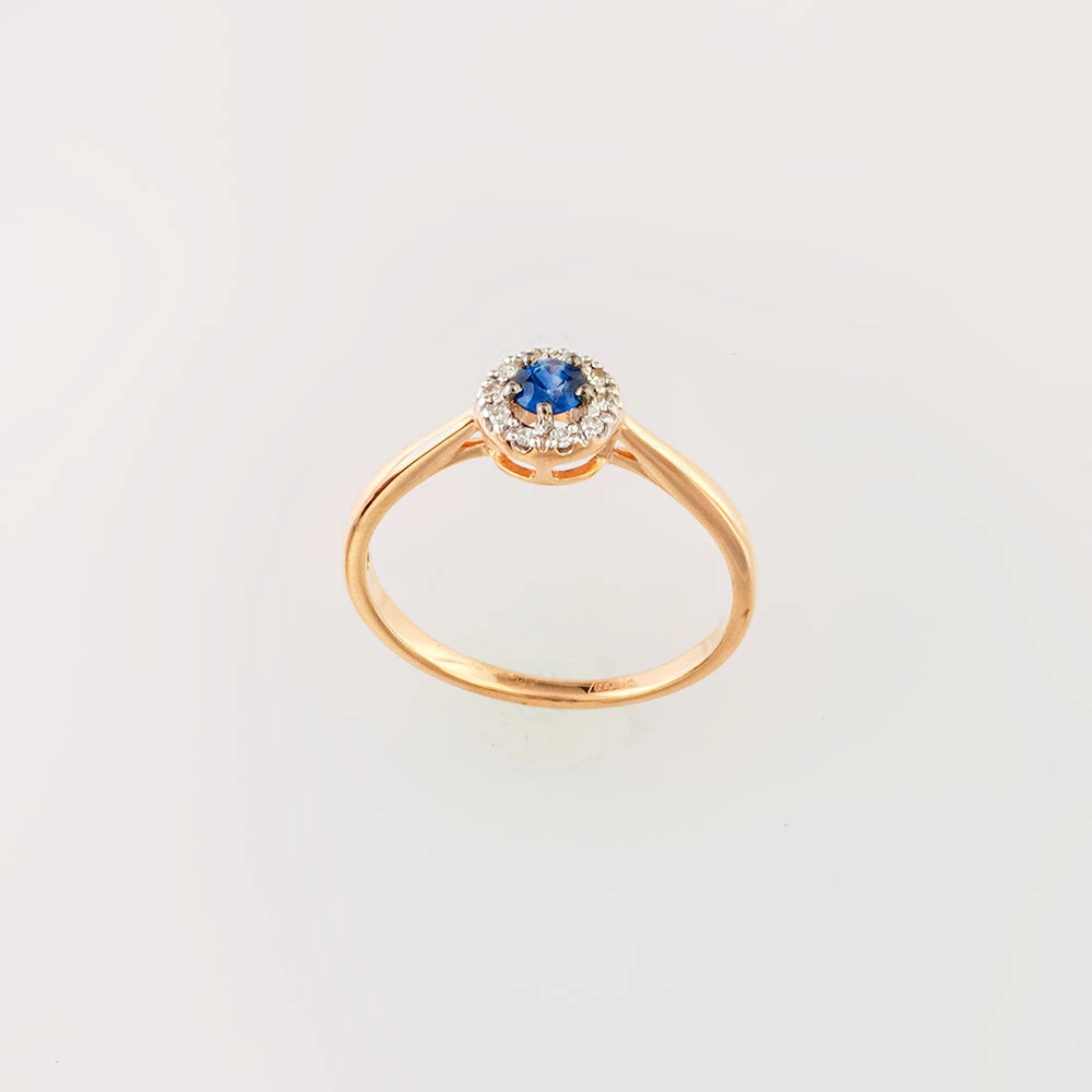 Кольцо с сапфиром из красного золота 585 пробы