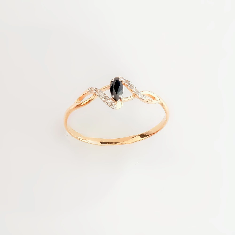 Кольцо с сапфиром из красного золота 585 пробы