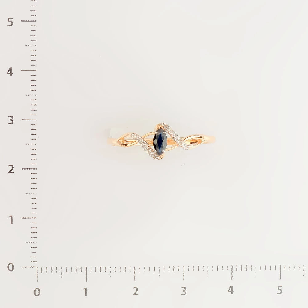 Кольцо с сапфиром из красного золота 585 пробы