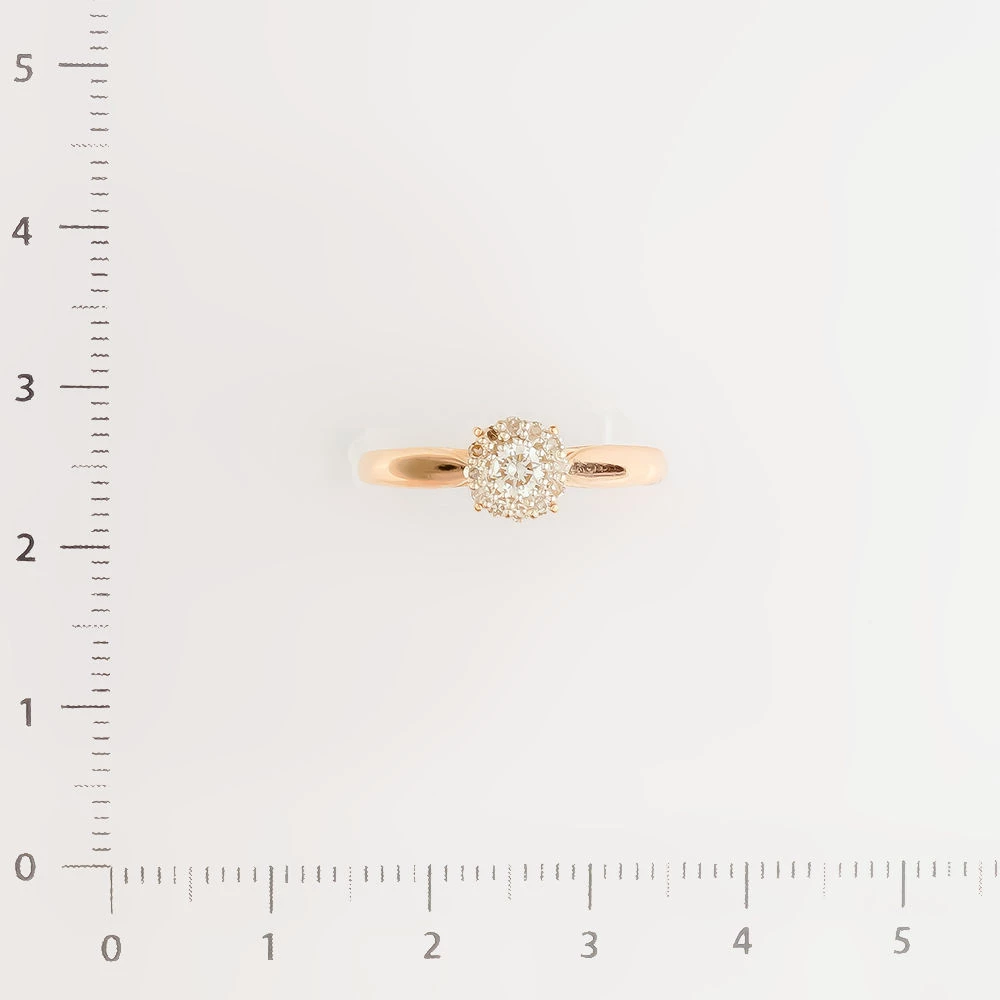 Кольцо с бриллиантом из красного золота 585 пробы