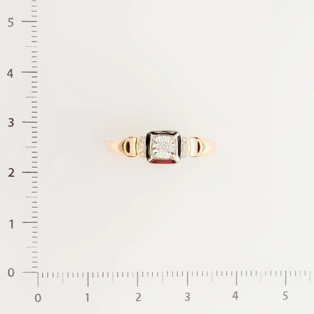 Кольцо с бриллиантом из красного золота 585 пробы