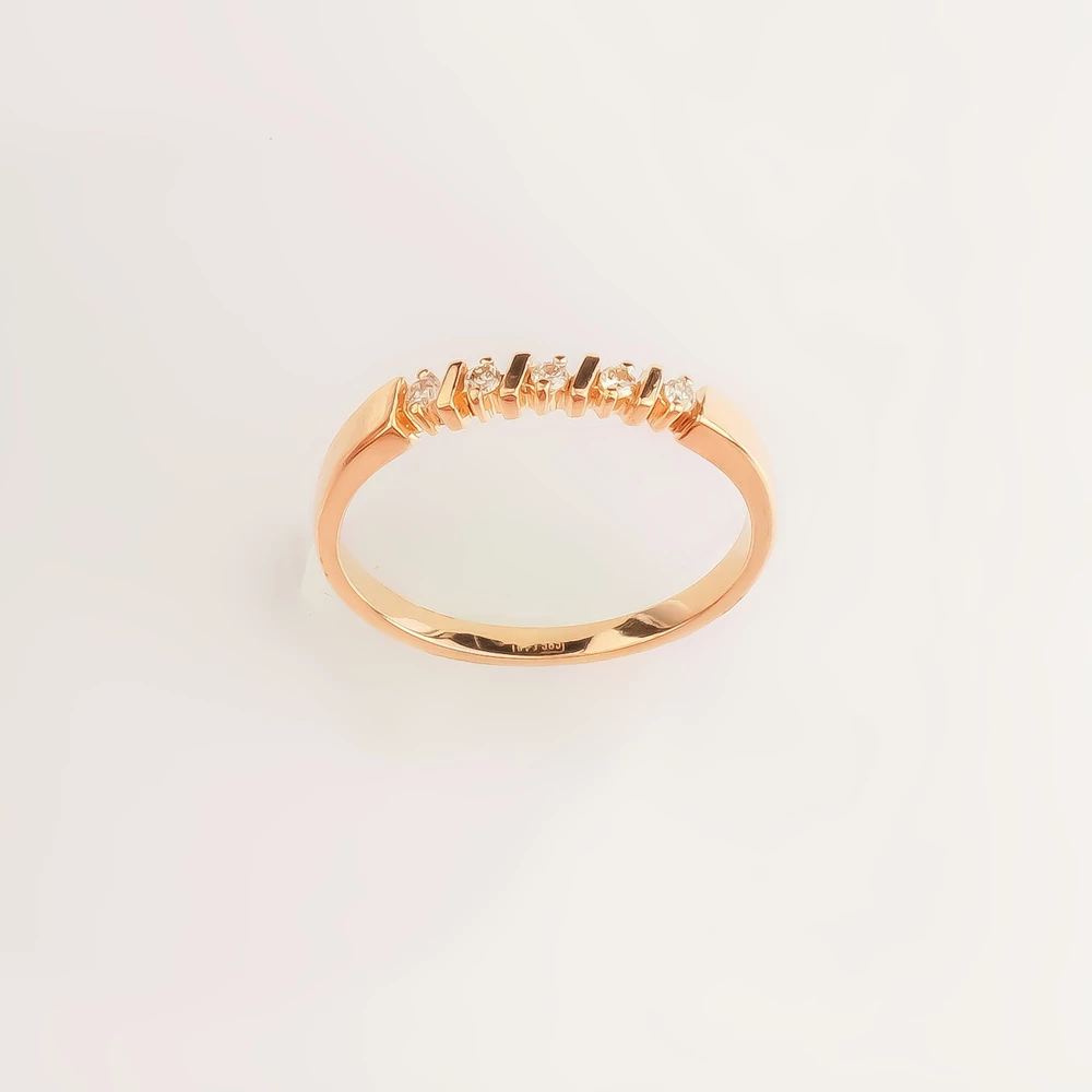 Кольцо с бриллиантом из красного золота 585 пробы