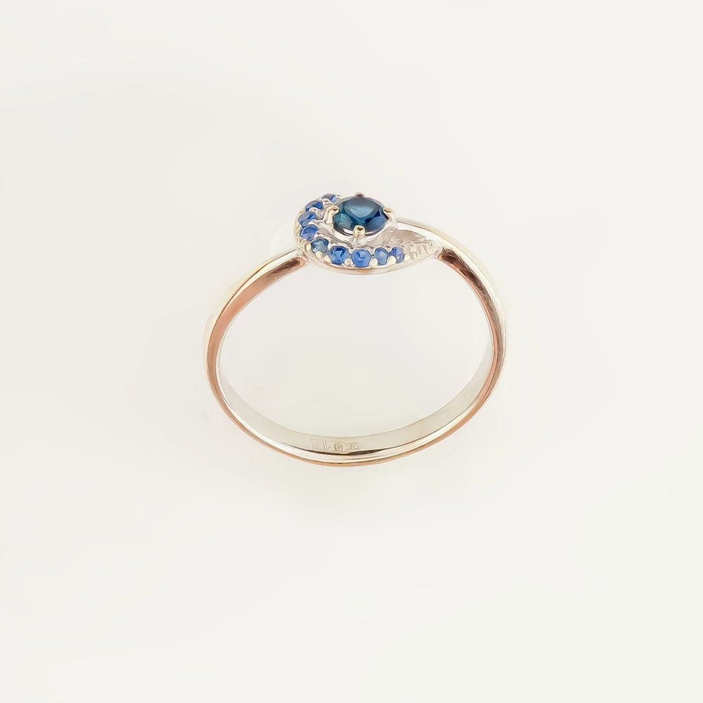 Кольцо с сапфиром из белого золота 585 пробы