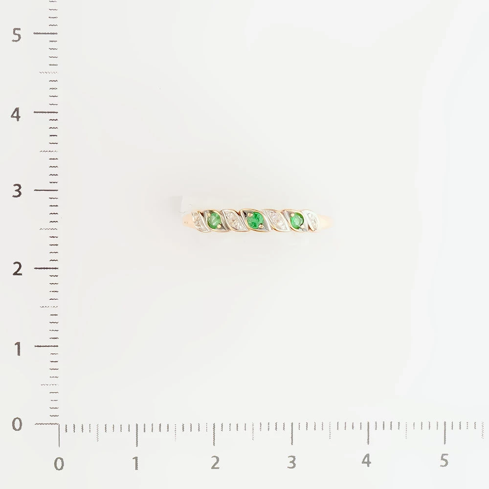 Кольцо с изумрудом из красного золота 585 пробы