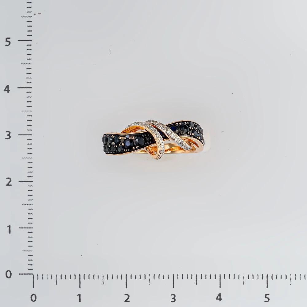 Кольцо с сапфиром из красного золота 585 пробы