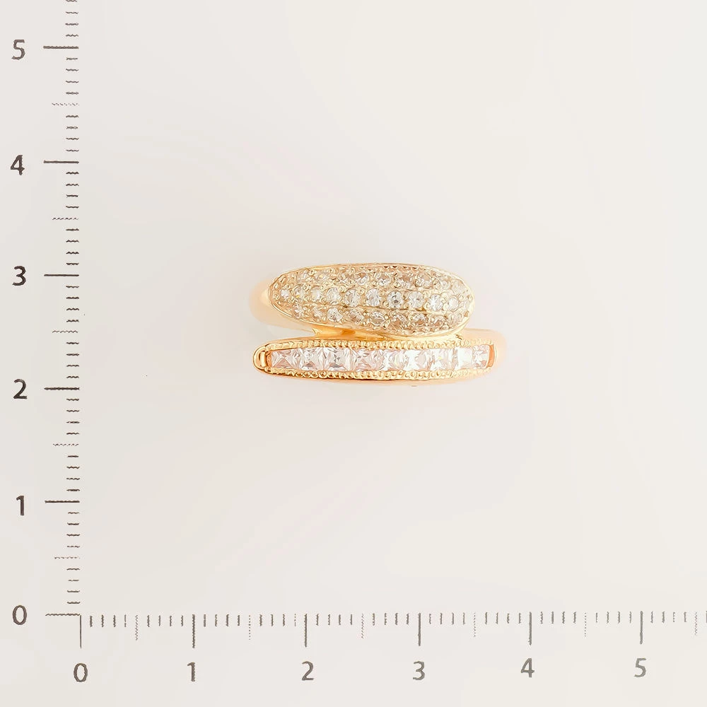 Кольцо с фианитом из красного золота 585 пробы